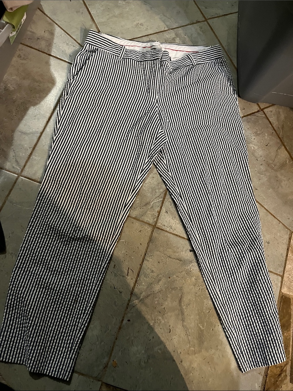 Blue and White Striped Pull-On Bottoms